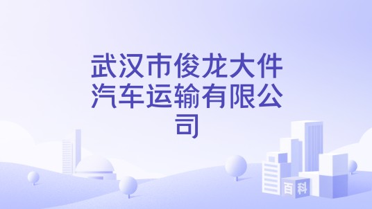 武汉市俊龙大件汽车运输有限公司