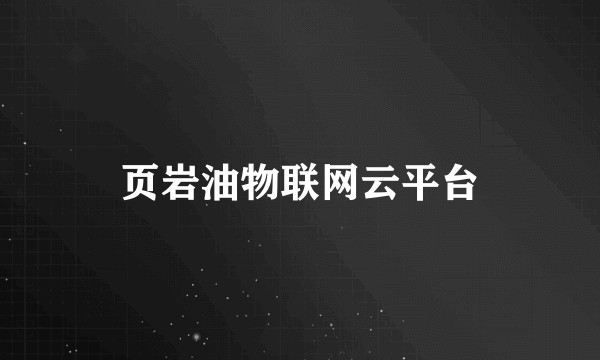 页岩油物联网云平台