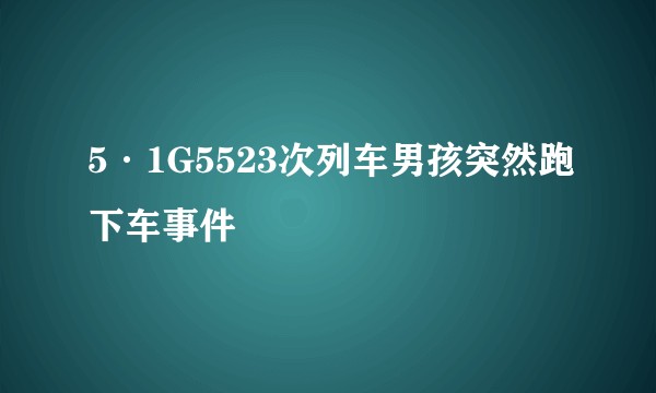 5·1G5523次列车男孩突然跑下车事件