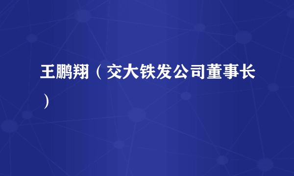 王鹏翔(交大铁发公司董事长)