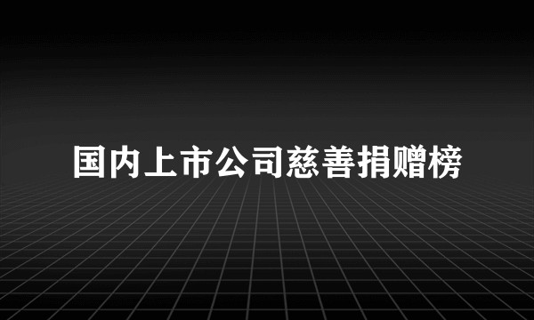 国内上市公司慈善捐赠榜