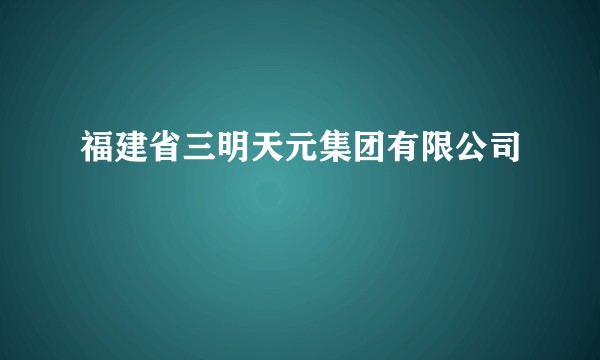 福建省三明天元集团有限公司