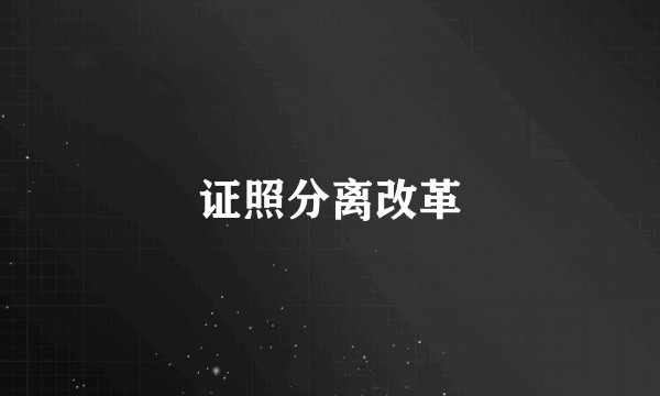 证照分离改革