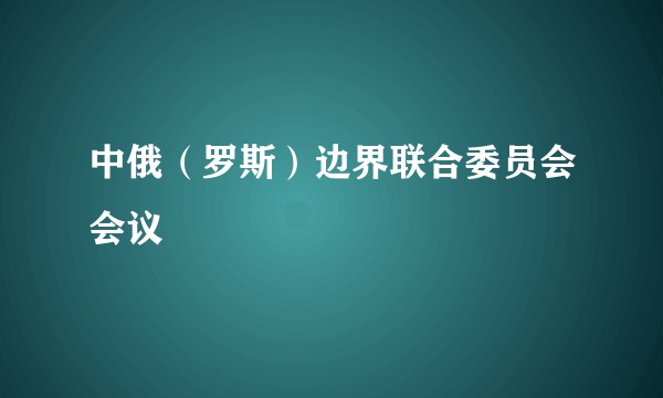 中俄（罗斯）边界联合委员会会议