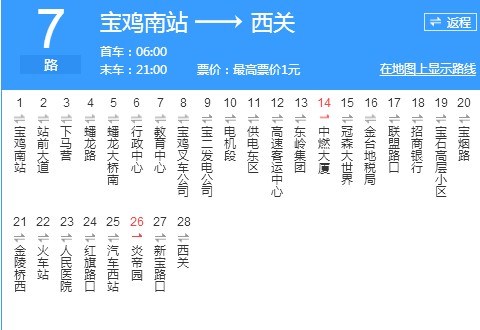 宝鸡公交7路