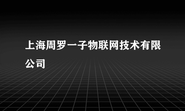 上海周罗一子物联网技术有限公司