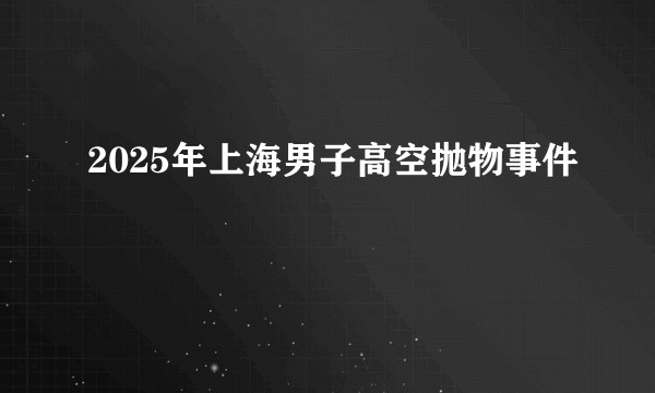 2025年上海男子高空抛物事件