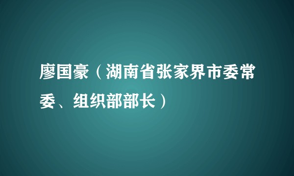 廖国豪（湖南省张家界市委常委、组织部部长）