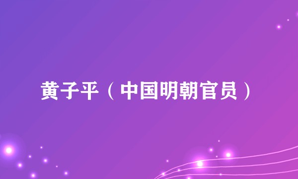 黄子平（中国明朝官员）