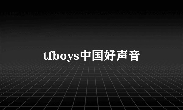 tfboys中国好声音