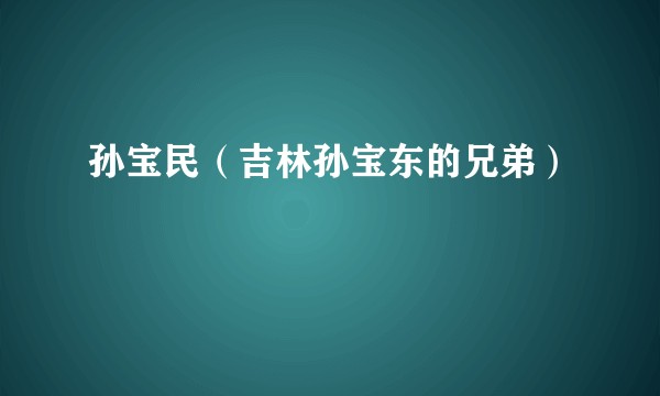 孙宝民（吉林孙宝东的兄弟）