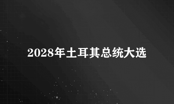2028年土耳其总统大选