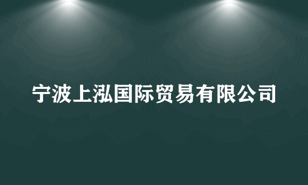 宁波上泓国际贸易有限公司