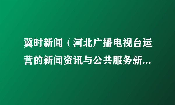 冀时新闻（河北广播电视台运营的新闻资讯与公共服务新媒体平台）
