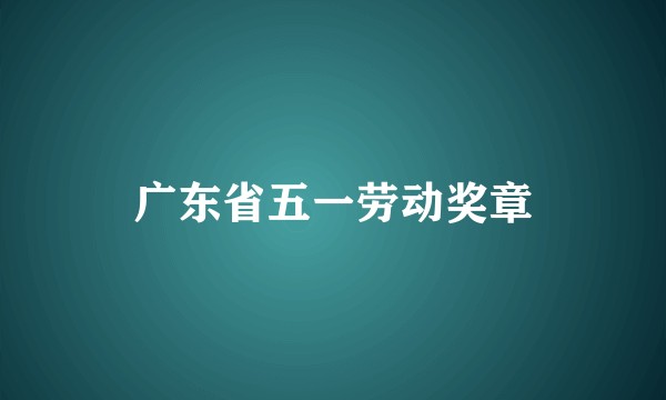 广东省五一劳动奖章