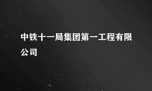 中铁十一局集团第一工程有限公司