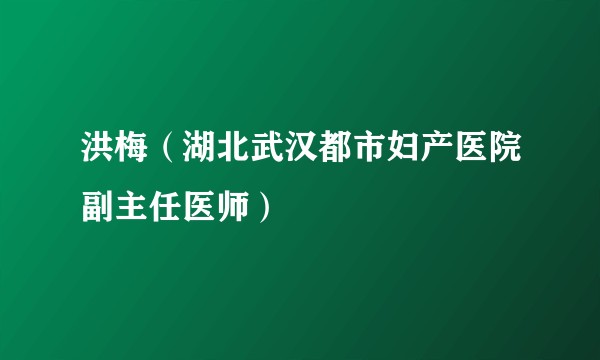 洪梅（湖北武汉都市妇产医院副主任医师）