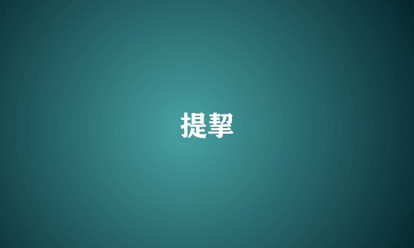 提挈