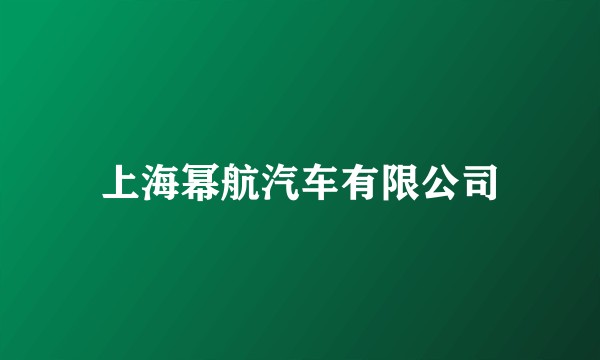 上海幂航汽车有限公司