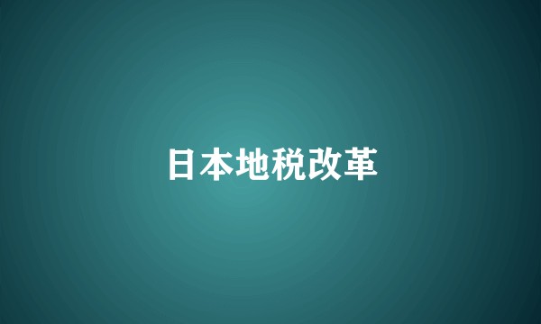 日本地税改革