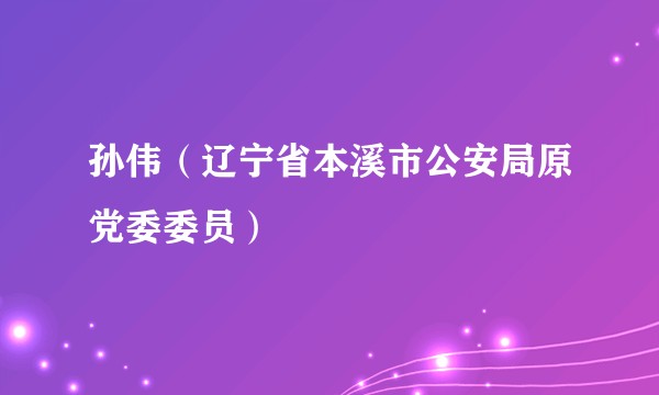 孙伟（辽宁省本溪市公安局原党委委员）