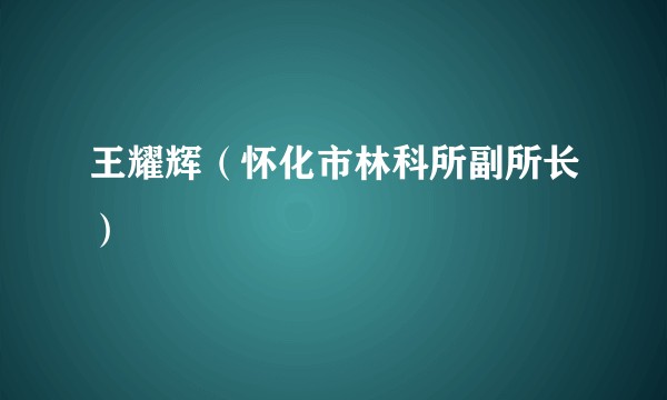 王耀辉（怀化市林科所副所长）