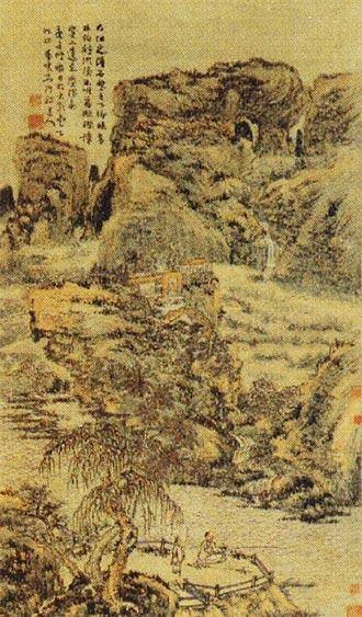 清髠残江上垂钓图
