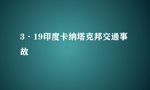 3·19印度卡纳塔克邦交通事故
