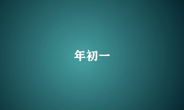 年初一