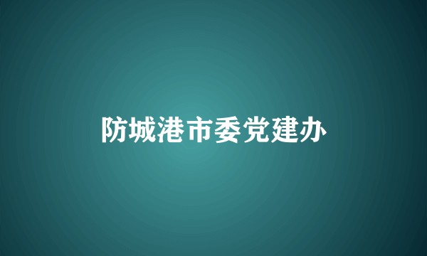 防城港市委党建办