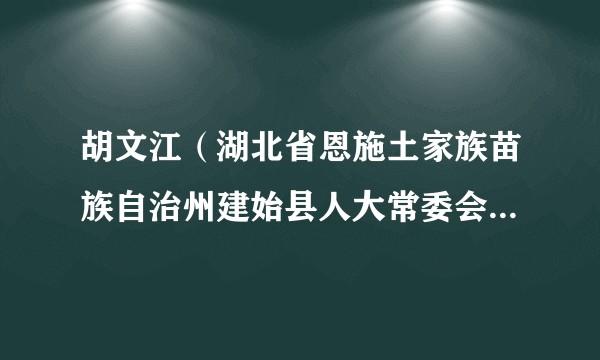胡文江（湖北省恩施土家族苗族自治州建始县人大常委会副主任）
