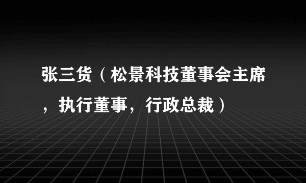 张三货（松景科技董事会主席，执行董事，行政总裁）