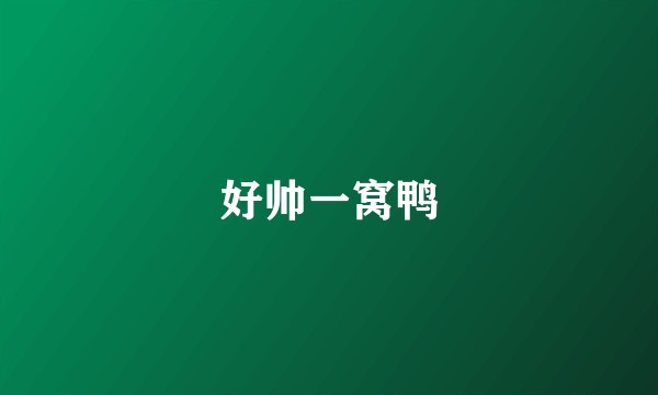 好帅一窝鸭