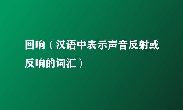 回响（汉语中表示声音反射或反响的词汇）