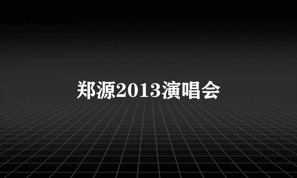 郑源2013演唱会