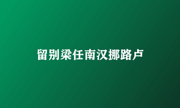 留别梁任南汉挪路卢