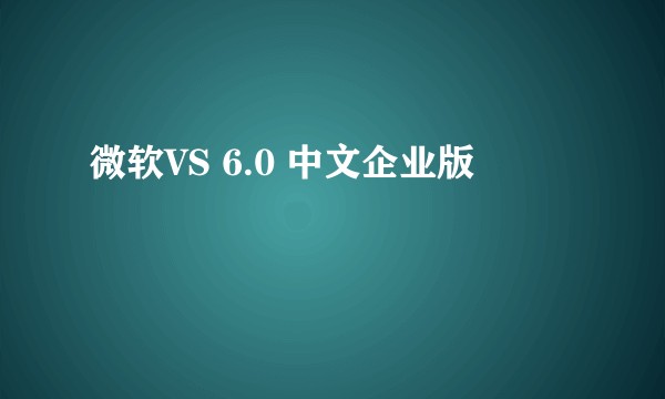 微软VS 6.0 中文企业版