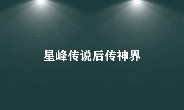 星峰传说后传神界