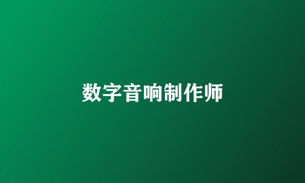 数字音响制作师