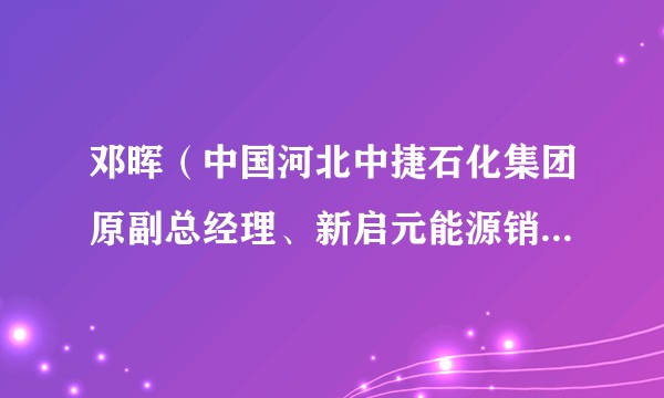 邓晖（中国河北中捷石化集团原副总经理、新启元能源销售公司董事长）