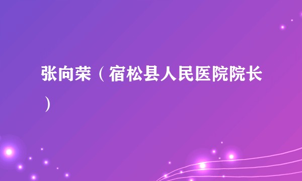 张向荣（宿松县人民医院院长）