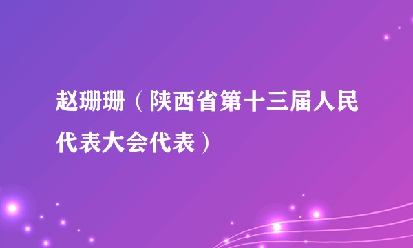 赵珊珊（陕西省第十三届人民代表大会代表）