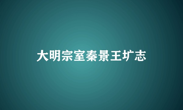大明宗室秦景王圹志