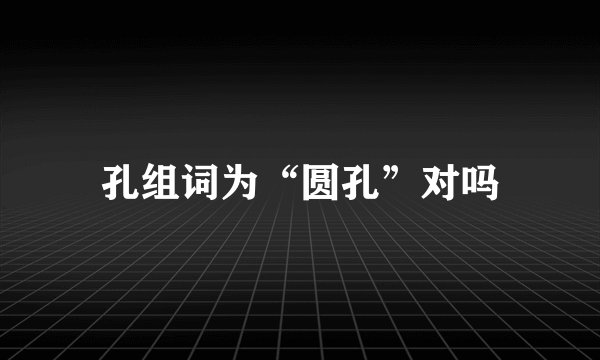 孔组词为“圆孔”对吗