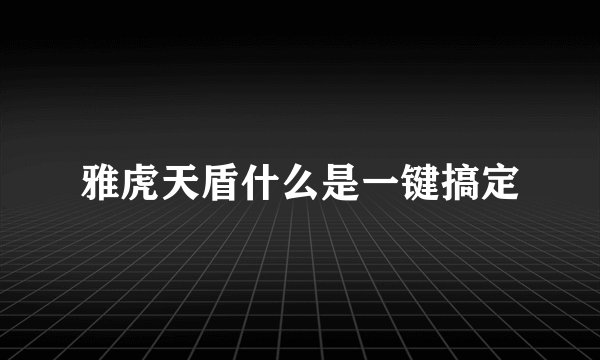 雅虎天盾什么是一键搞定