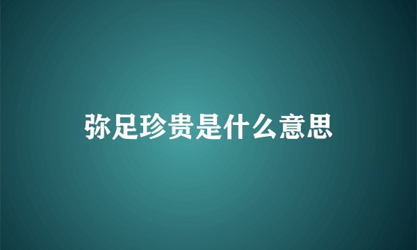弥足珍贵是什么意思