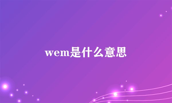 wem是什么意思
