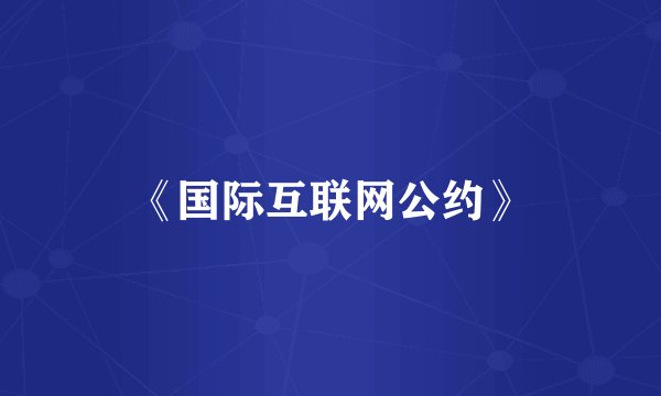 《国际互联网公约》