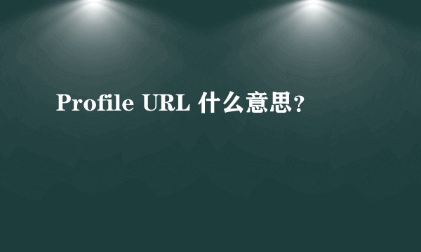 Profile URL 什么意思？