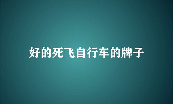 好的死飞自行车的牌子
